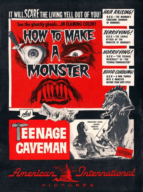 how to make a monster and teenage caveman pressbook