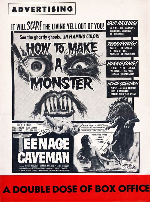 how to make a monster and teenage caveman pressbook