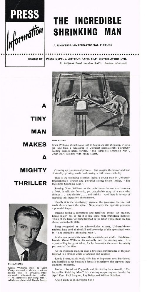 the incredible shrinking man pressbook