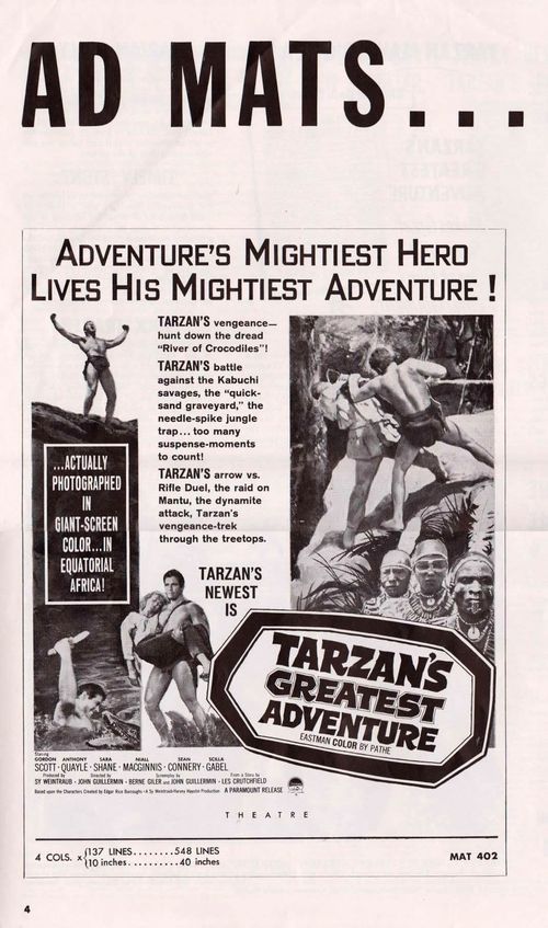 tarzan's greatest adventure pressbook