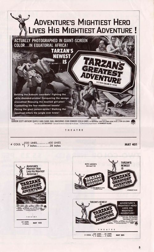 tarzan's greatest adventure pressbook