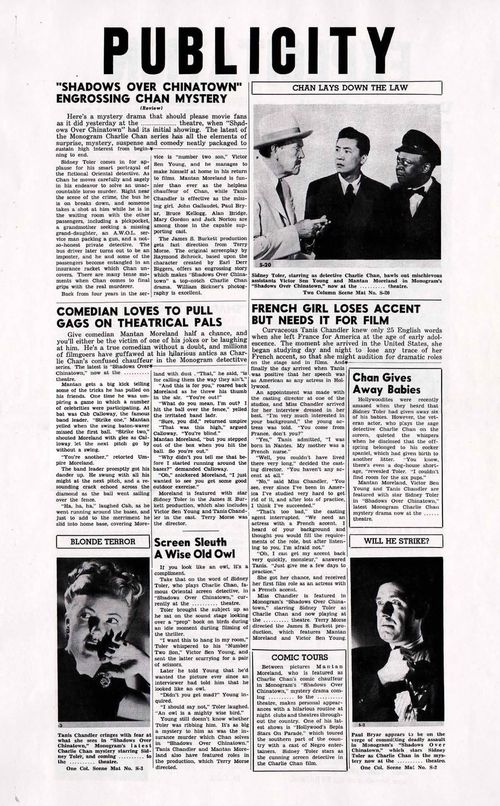 charlie chan shadow over chinatown pressbook