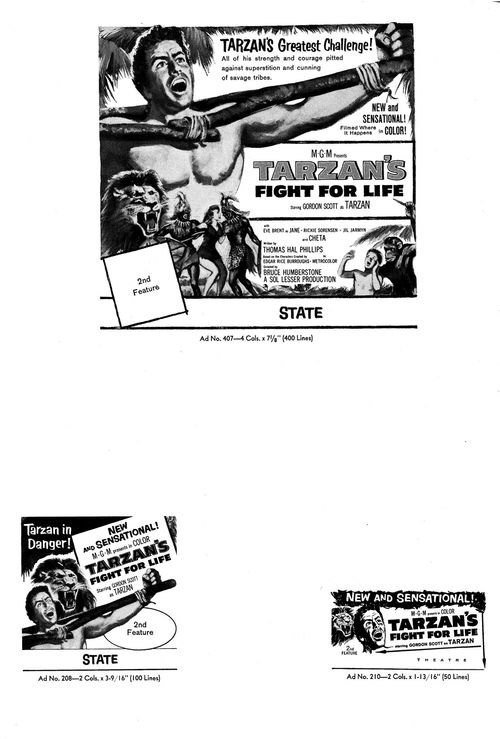 tarzan's fight for life pressbook