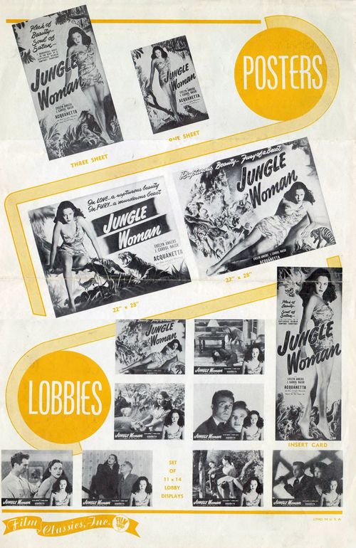 Jungle Woman 1948 Realart Pressbook