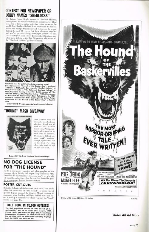 hound of the baskervilles pressbook