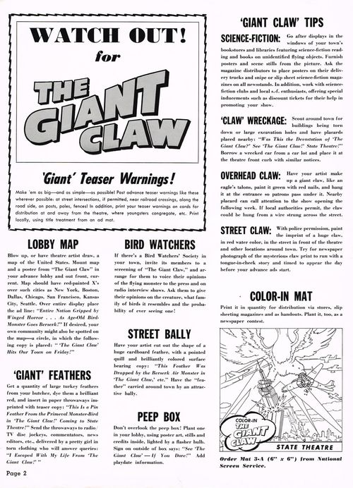 The Giant Claw Pressbook
