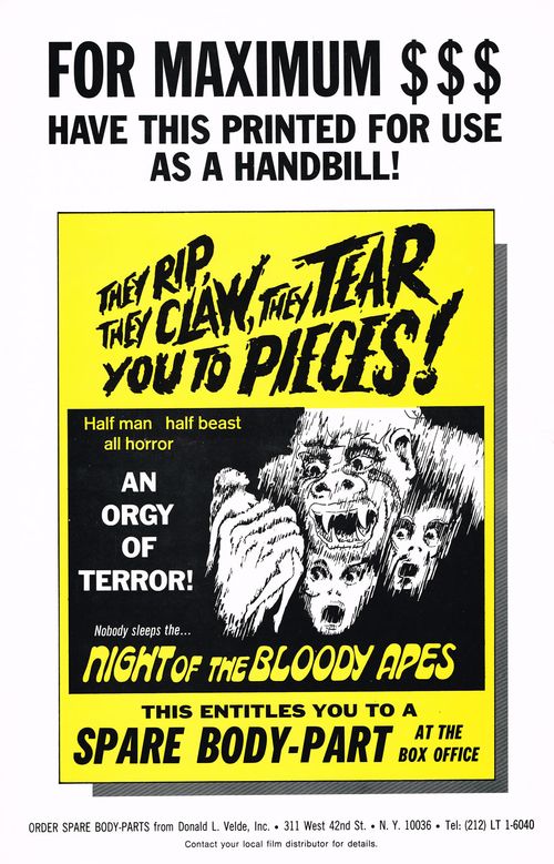 night of bloody apes and feast of flesh pressbook