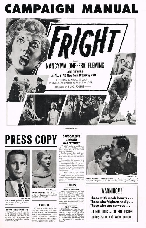 The Man Without a body and Fright Double Bill Pressbook