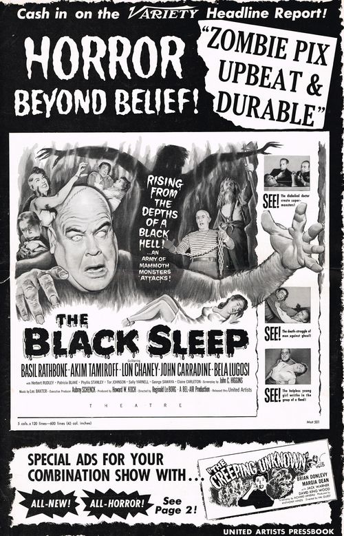 The Black Sleep and The Creeping Unknown Double Bill Pressbook