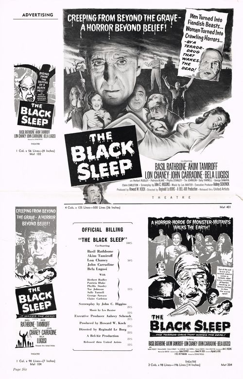 The Black Sleep and The Creeping Unknown Double Bill Pressbook