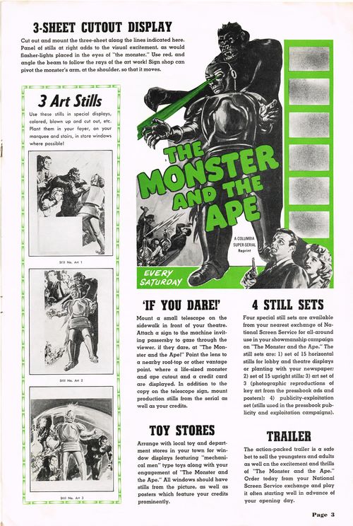 the monster and the ape pressbook