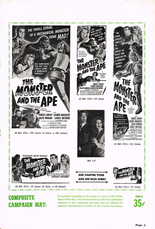 the monster and the ape pressbook