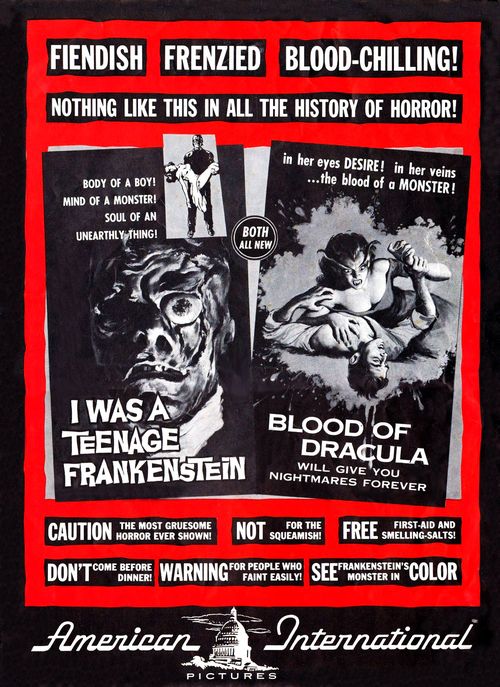 i was a teenage werewolf and i was a teenage frankenstein pressbook