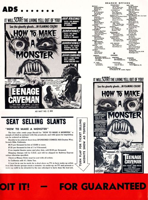 how to make a monster and teenage caveman pressbook