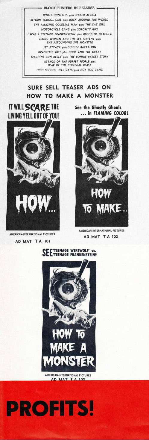 how to make a monster and teenage caveman pressbook