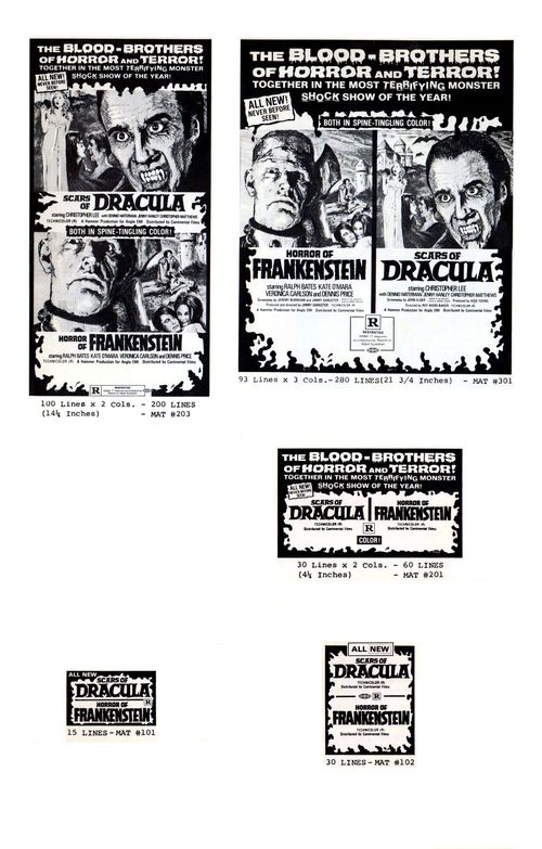 horror of frankenstein and scars of dracula pressbook