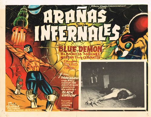 Aranas Infernales Con Blue Demon Mexican Lobby Card
