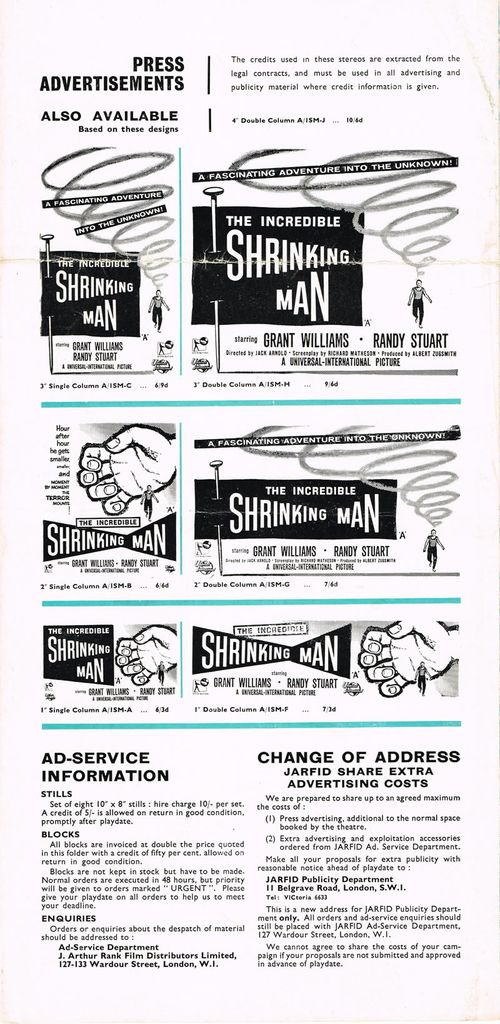 the incredible shrinking man pressbook