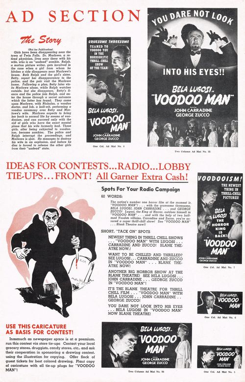 bela lugosi in voodoo man pressbook