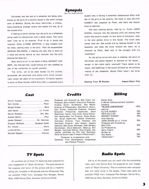 black christmas pressbook
