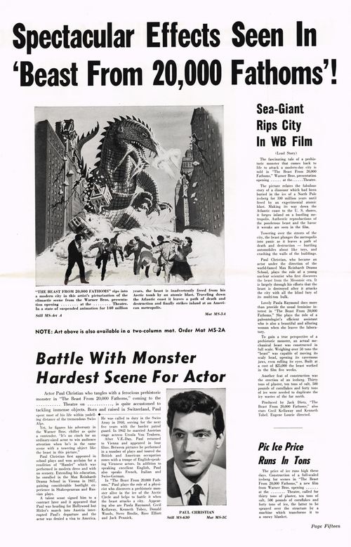 the beast from 20,000 fathoms pressbook 2