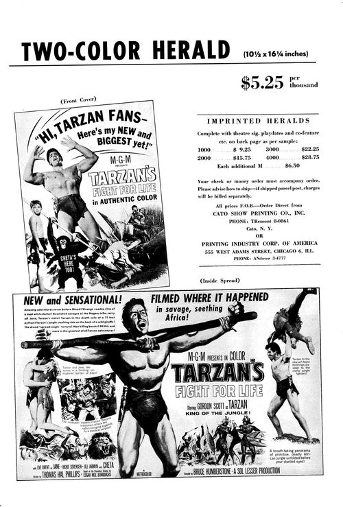 tarzan's fight for life pressbook