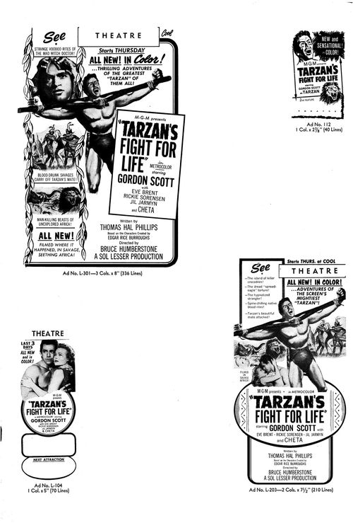 tarzan's fight for life pressbook