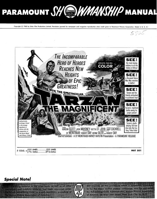 tarzan the magnificent pressbook