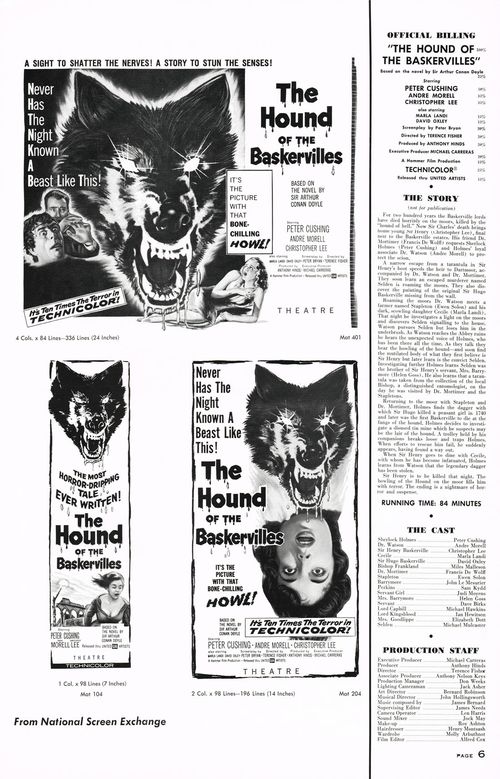 hound of the baskervilles pressbook