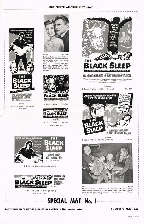 The Black Sleep and The Creeping Unknown Double Bill Pressbook