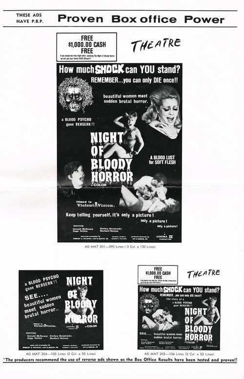 Night of Bloody Horror Pressbook