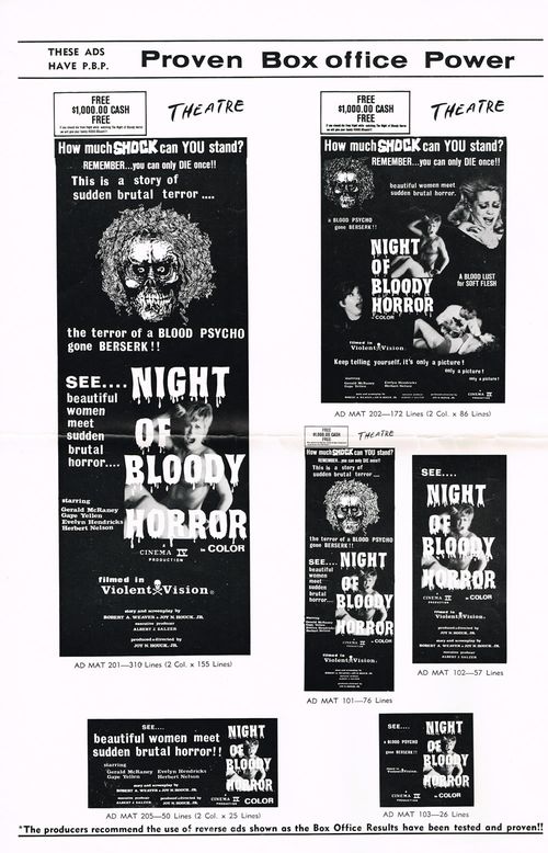 Night of Bloody Horror Pressbook