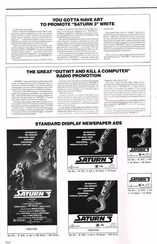 Saturn 3 Pressbook