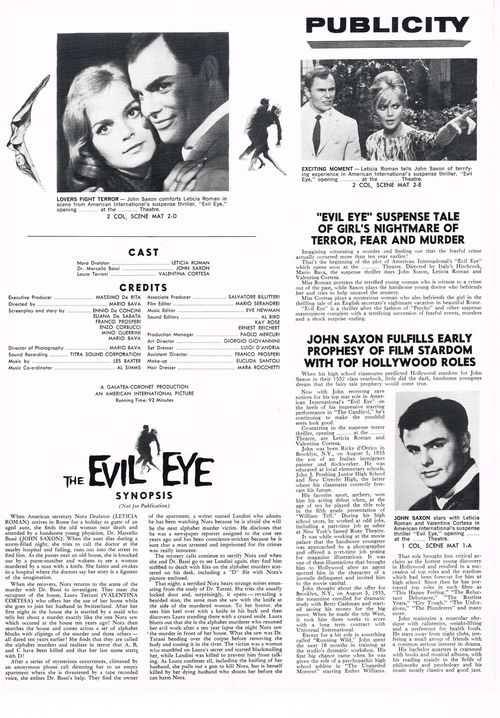 The Evil Eye Pressbook