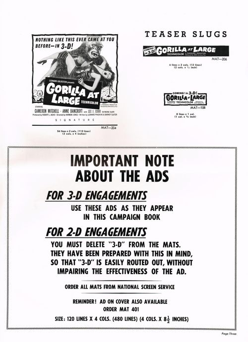 Gorilla at Large pressbook