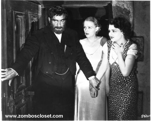 Boris Karloff, Gloria Stuart, and Lilian Bond in a scene from The Old Dark House