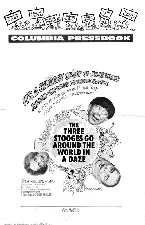 The Three Stooges Go Around the World In a Daze Pressbook