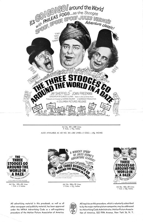 The Three Stooges Go Around the World In a Daze Pressbook