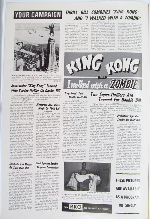 kong-and-I-walked-with-a-zombie pressbook