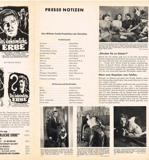 13 Ghosts German Pressbook