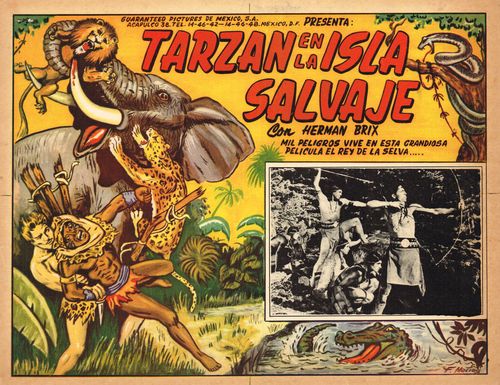 Mexican Lobby Card Tarzan En La Isla Salvaje