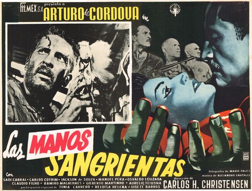 Mexican Lobby Card Las Manos Sangrientas