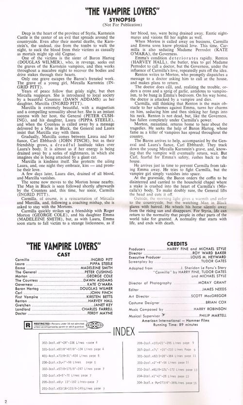 Vampire lovers pressbook 2