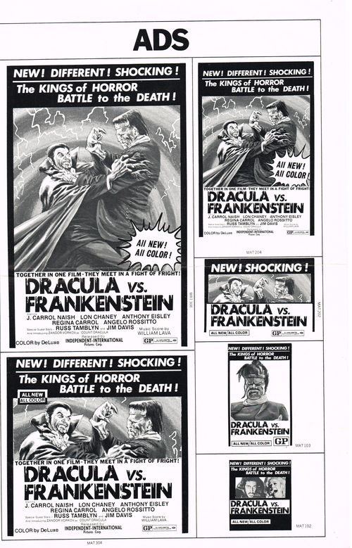 Pressbook Dracula vs. Frankenstein