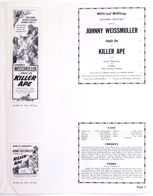Killer ape pressbook 3
