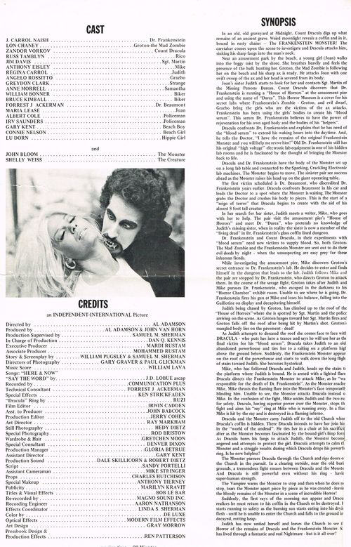 Pressbook Dracula vs. Frankenstein