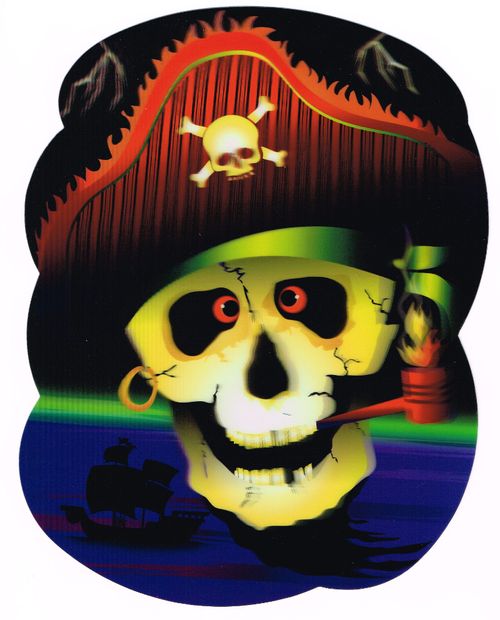 Halloween holographic pirate decoration