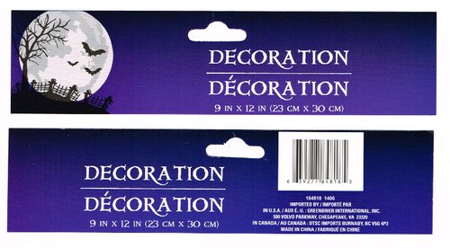 Halloween decoration label