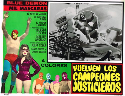 Mexican Lobby Card Vuelven Los Campeones Justicieros