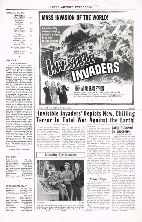 Invisible invaders pressbook